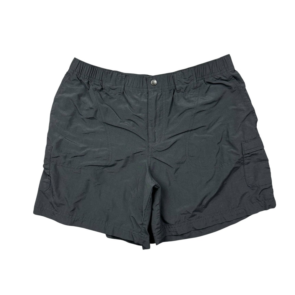Columbia Cargo Shorts Men Medium Black 5" Nylon Outdoors Hiking Fishing Granola